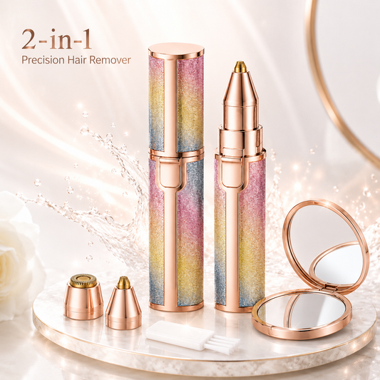 2-in-1 Rechargeable Eyebrow Trimmer & Facial Hair Remover for Women