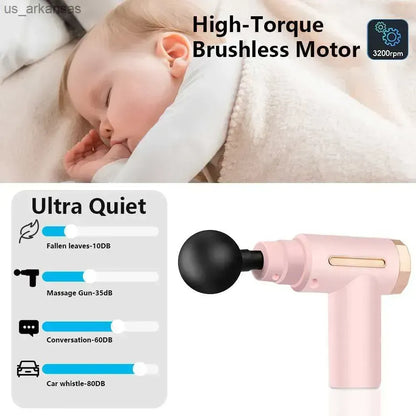 Portable Smart Massage Gun with 4 Massage Heads for Deep Tissue Muscle Recovery
