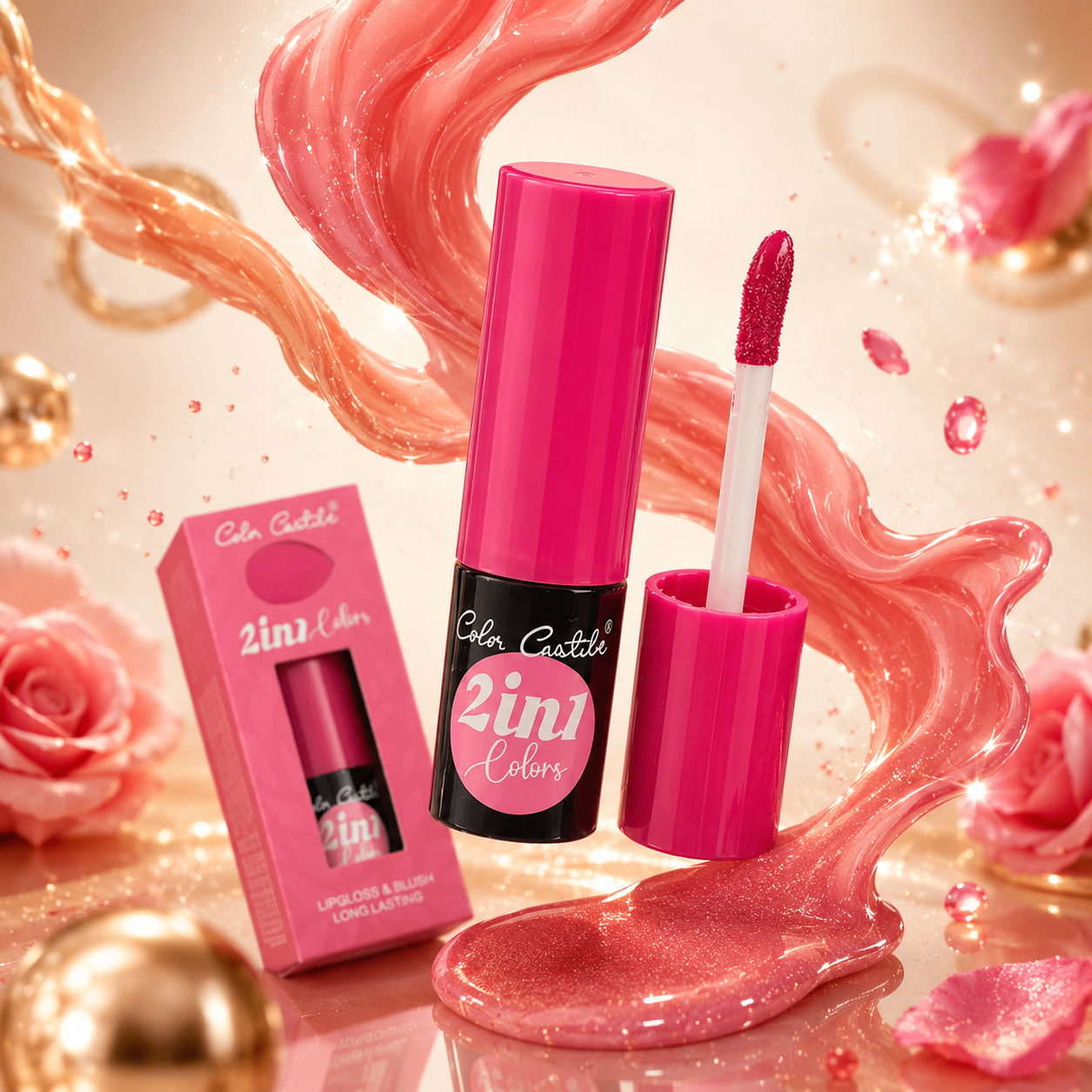 MOCALLURE 2-in-1 Lip Gloss & Liquid Blush – Dual-Use Beauty Combo | 18 Shades