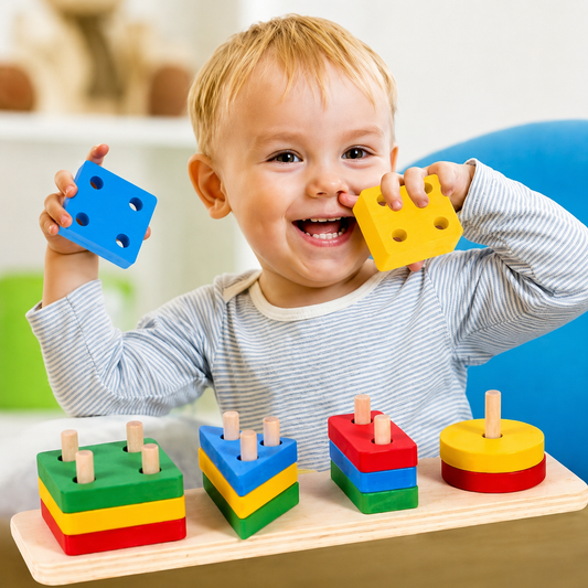 Lewo Wooden Shapes Puzzle Toddler Educational Learning Toy