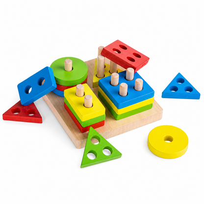 Lewo Wooden Shapes Puzzle Toddler Educational Learning Toy
