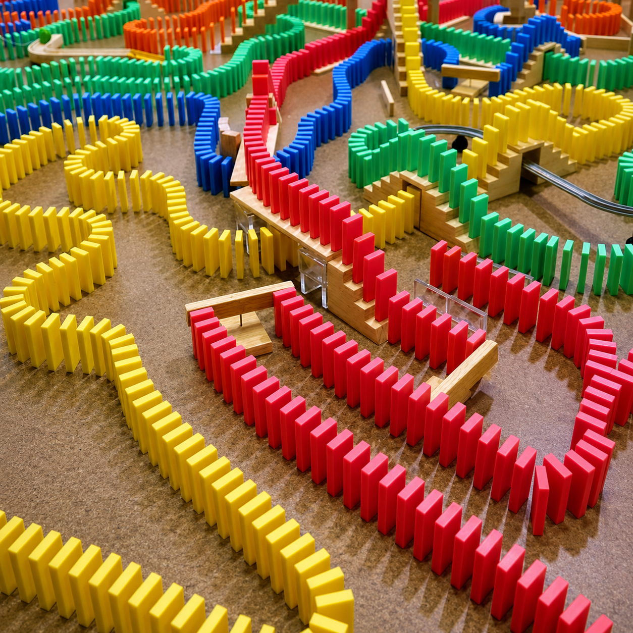 Wooden Color Domino Blocks Educational Toy for Kids
