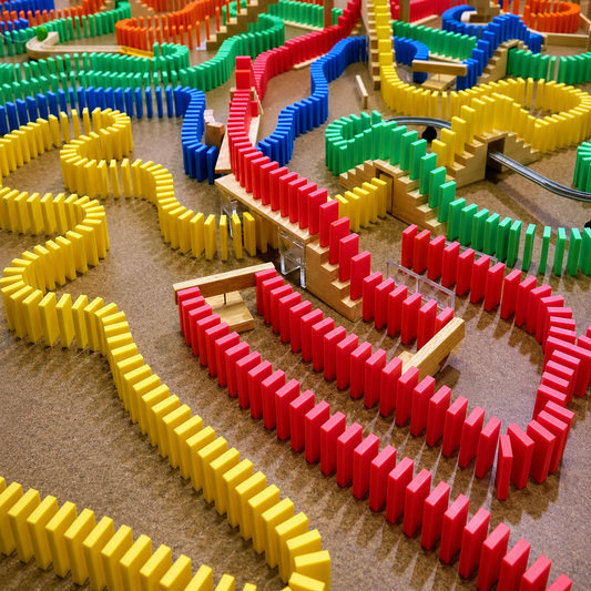 Wooden Color Domino Blocks Educational Toy for Kids