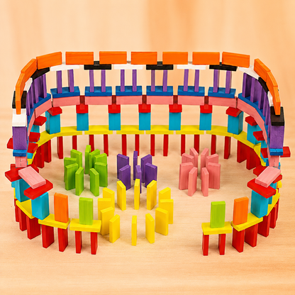 Wooden Color Domino Blocks Educational Toy for Kids