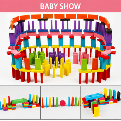 Wooden Color Domino Blocks Educational Toy for Kids
