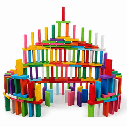 Wooden Color Domino Blocks Educational Toy for Kids