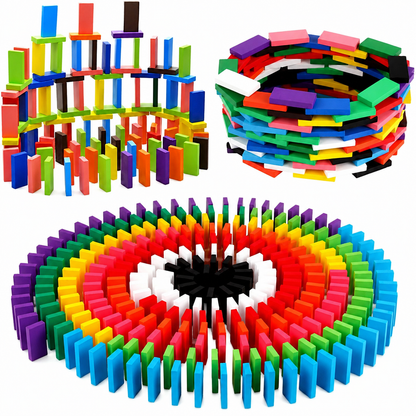 Wooden Color Domino Blocks Educational Toy for Kids