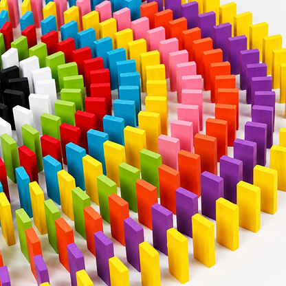Wooden Color Domino Blocks Educational Toy for Kids