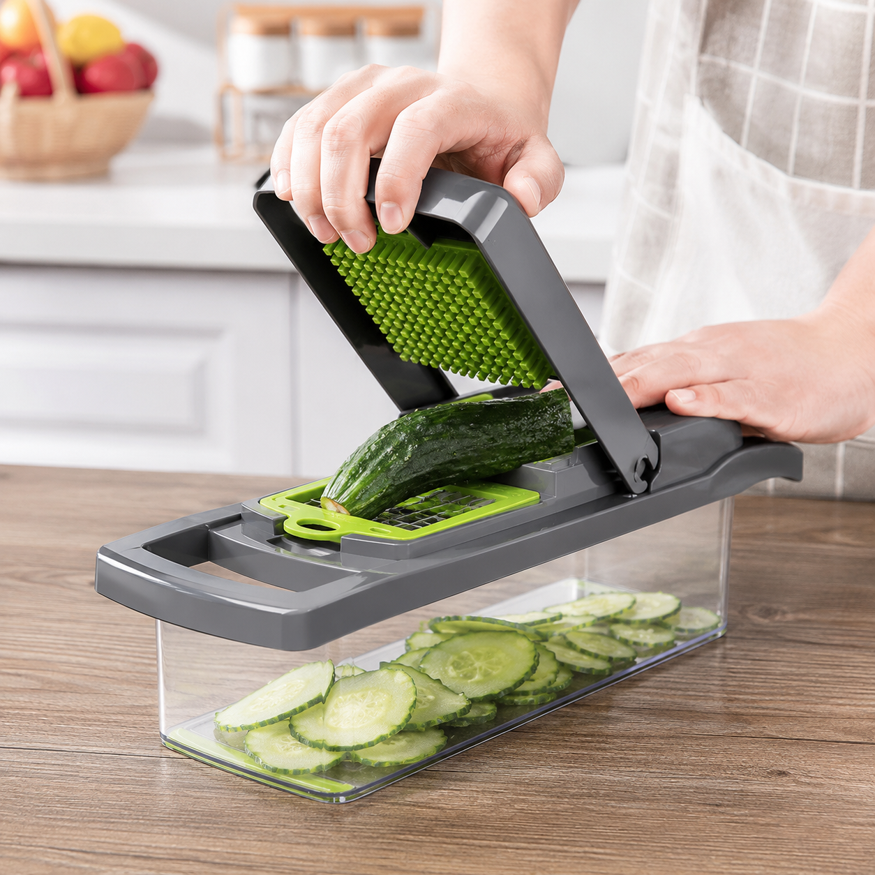 18 Pcs Manual Vegetable Chopper Food Slicer Dicer Grater with Handle