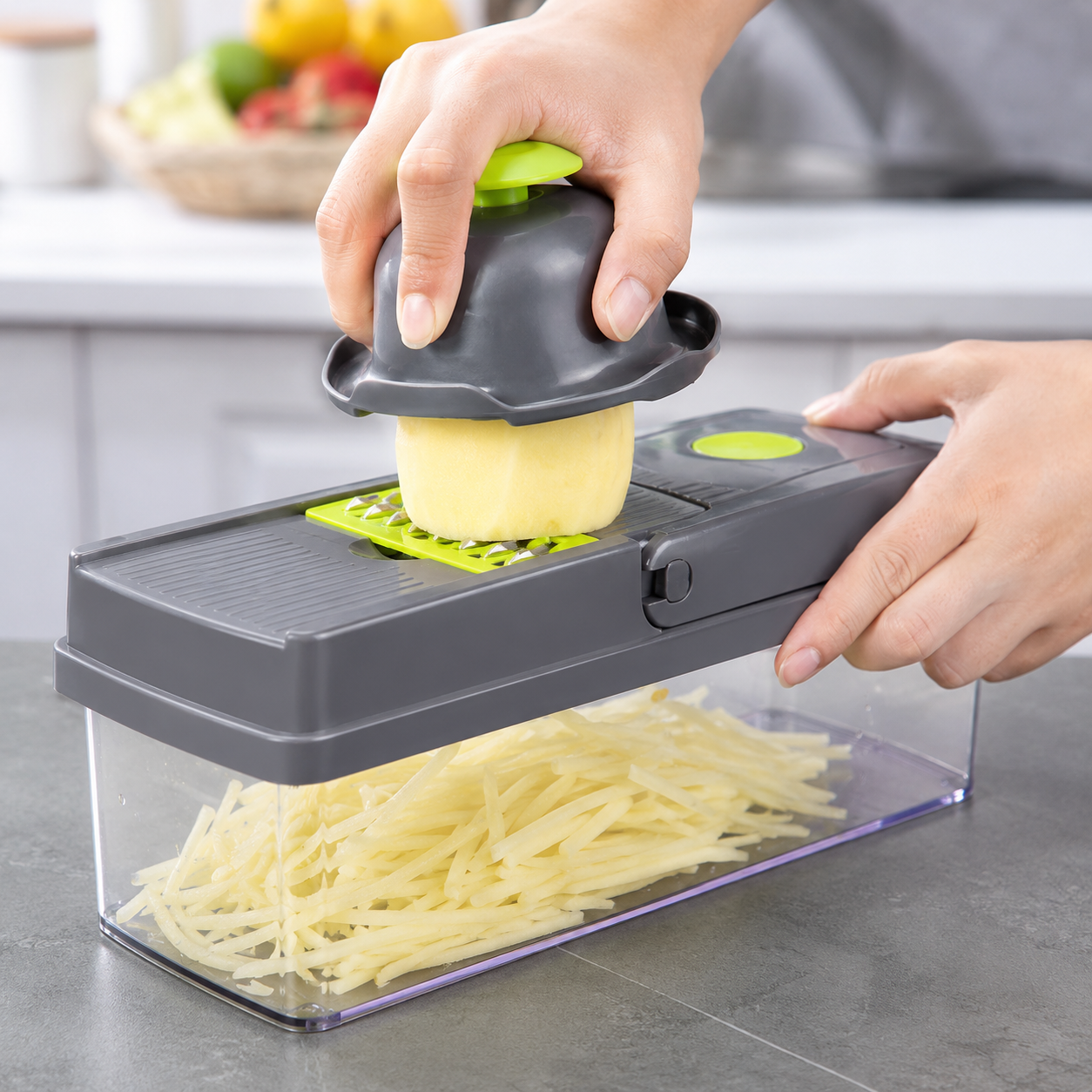 18 Pcs Manual Vegetable Chopper Food Slicer Dicer Grater with Handle