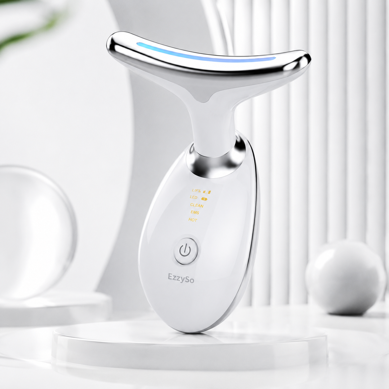 EMS Microcurrent Face & Neck Massager with LED Light