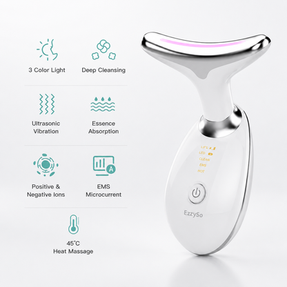 EMS Microcurrent Face & Neck Massager with LED Light