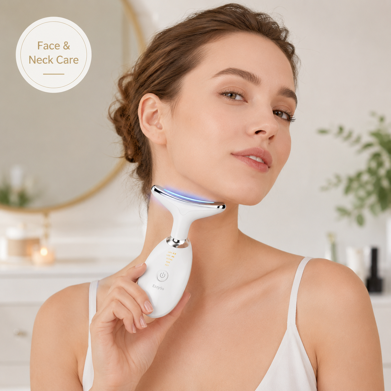 EMS Microcurrent Face & Neck Massager with LED Light