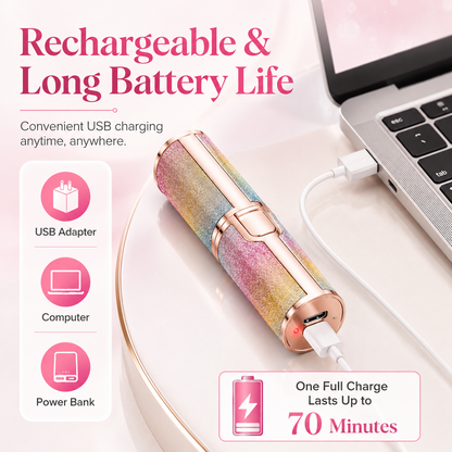 2-in-1 Rechargeable Eyebrow Trimmer & Facial Hair Remover for Women