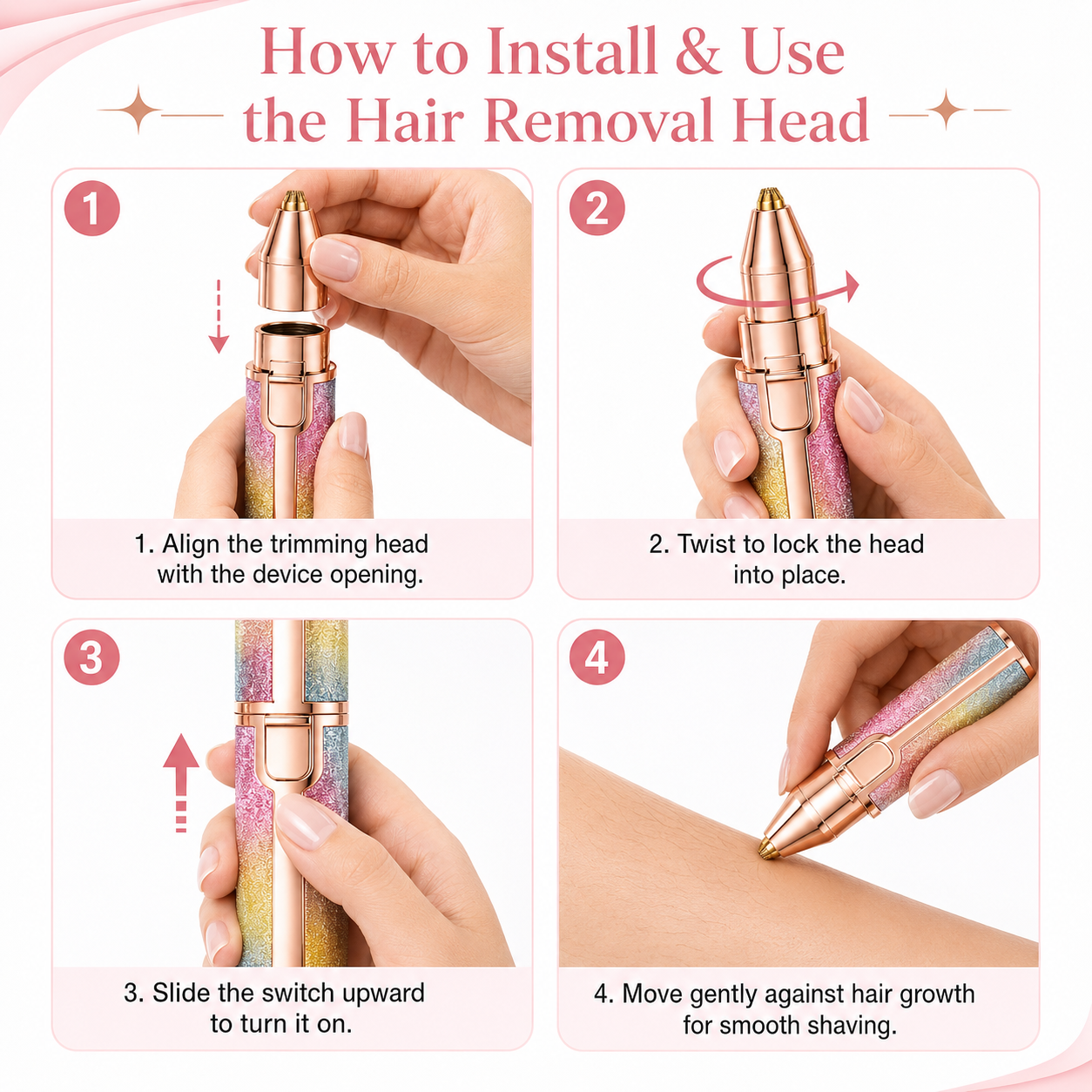 2-in-1 Rechargeable Eyebrow Trimmer & Facial Hair Remover for Women