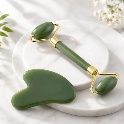 3-in-1 Facial Massage Combo – Marble Jade Roller, Ice Roller & Derma Roller