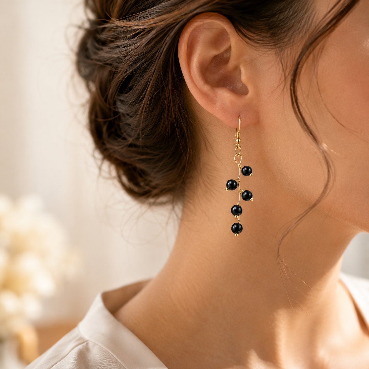 Black & White Zig Zag Choker Necklace with Matching Earrings