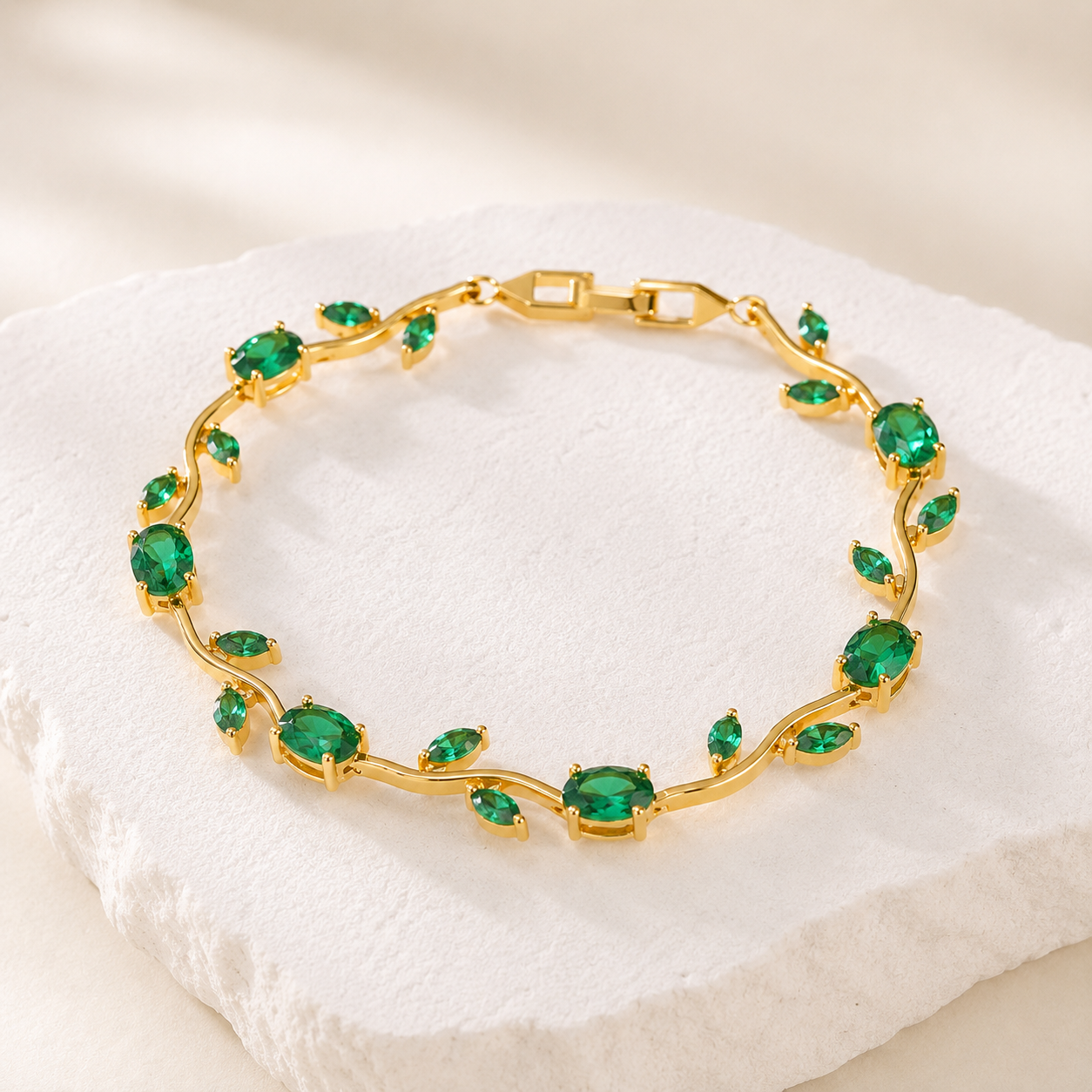 Blue Tulip Stainless Steel Bracelet for Women – Golden Base