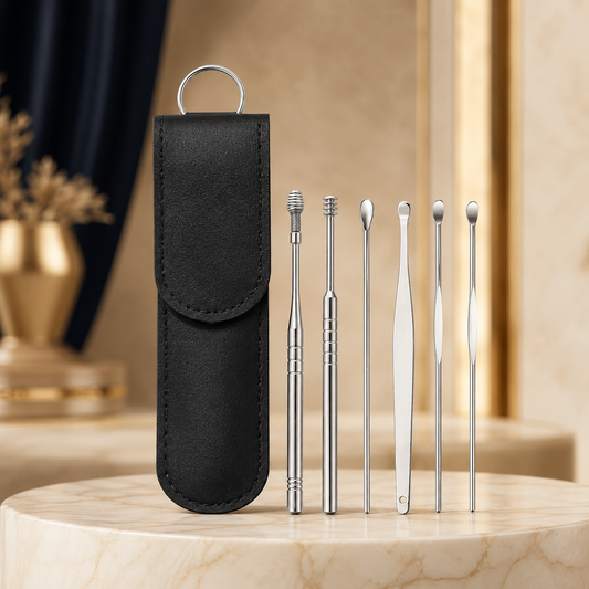 Professional Ear Cleaning Kit with Earwax Removal Tools & PU Leather Case