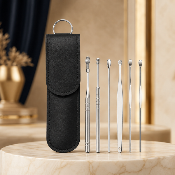 Professional Ear Cleaning Kit with Earwax Removal Tools & PU Leather Case