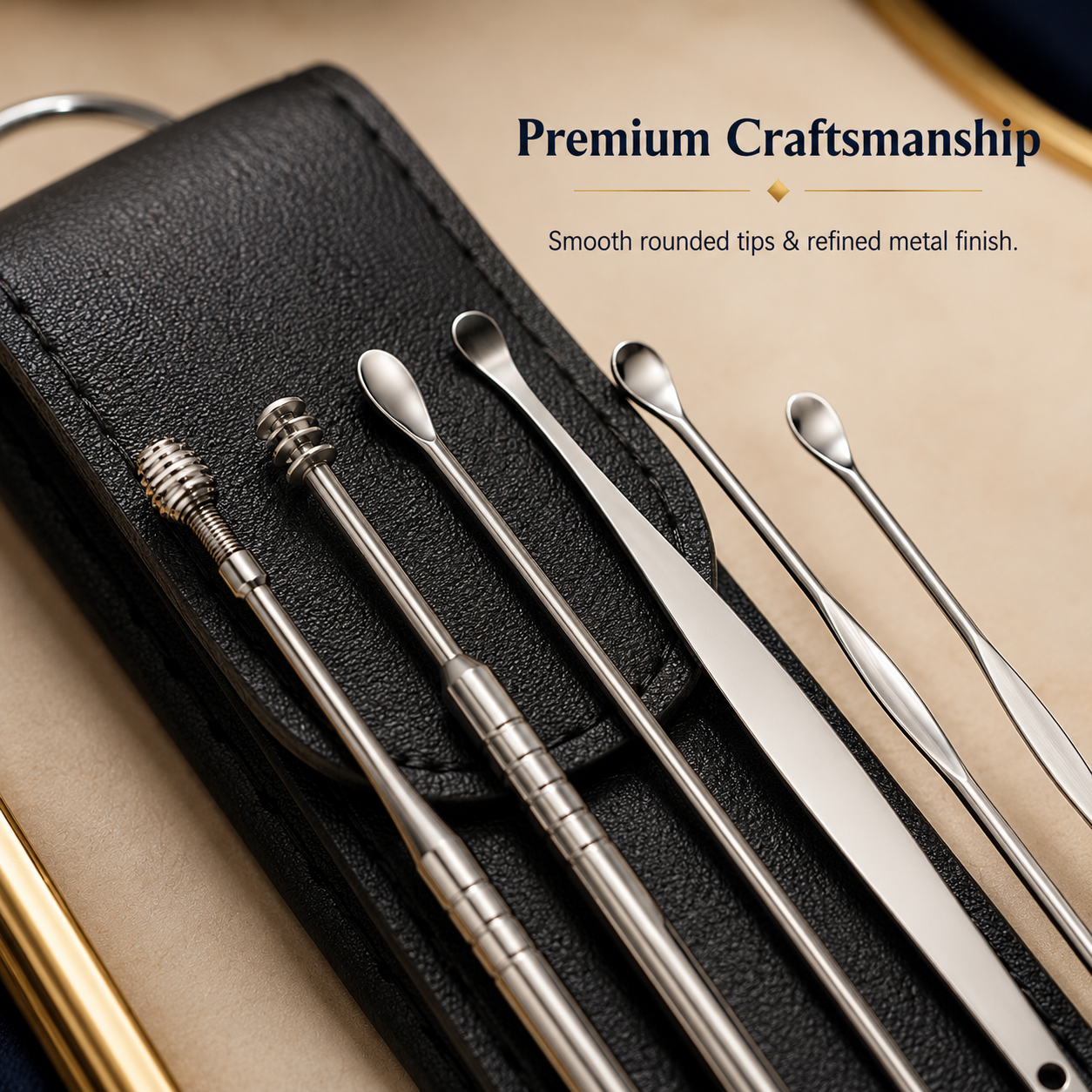 Professional Ear Cleaning Kit with Earwax Removal Tools & PU Leather Case